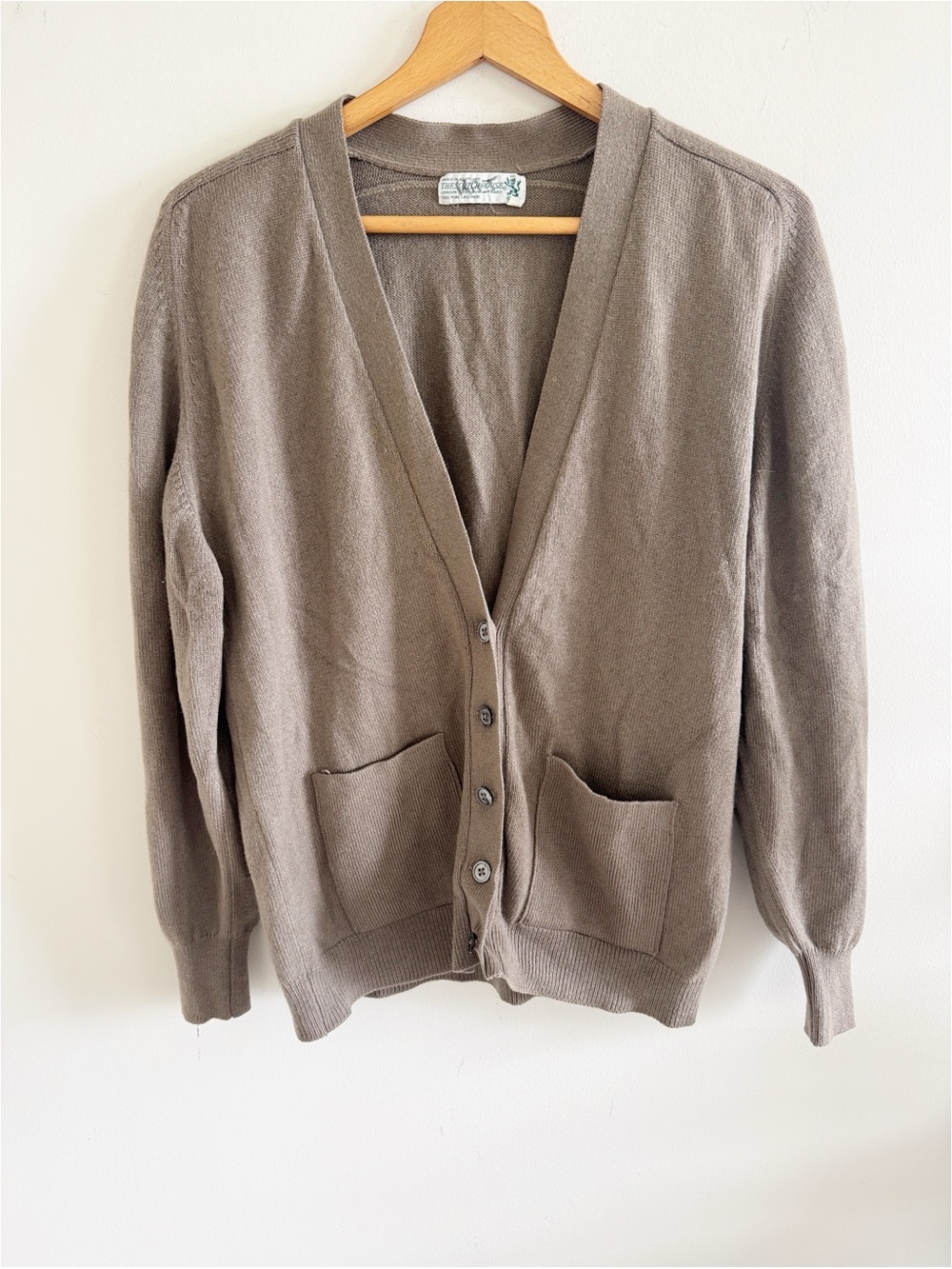 Vintage 90s the Scotch House Cashmere light brown Cardigan size large